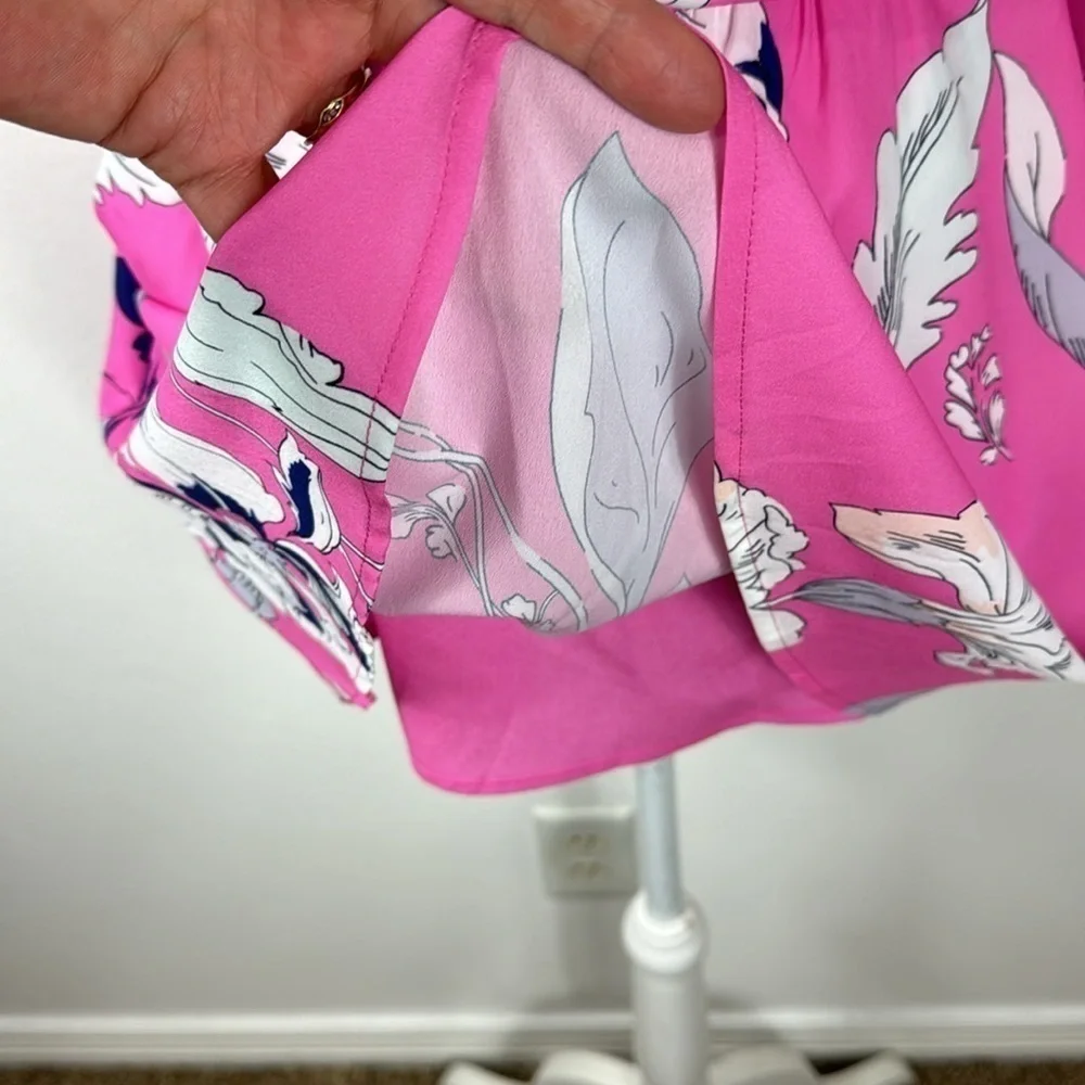 Yumi Kim Mini Dress Women’s Size XS‎ Eastern Garden Pink Floral One Shoulder NWT - Picture 8 of 15